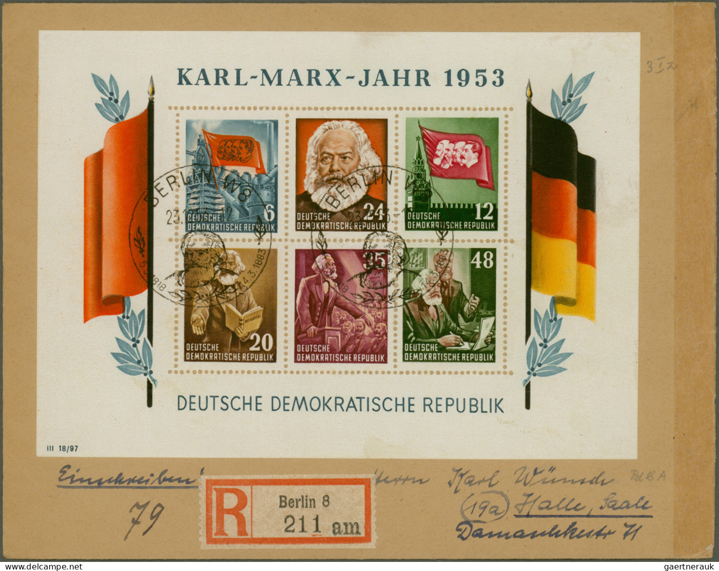 DDR: 1953/1955, Marx-Blocks, Saubere Partie Von 29 Briefen, Davon Vier Mit Den B - Collezioni