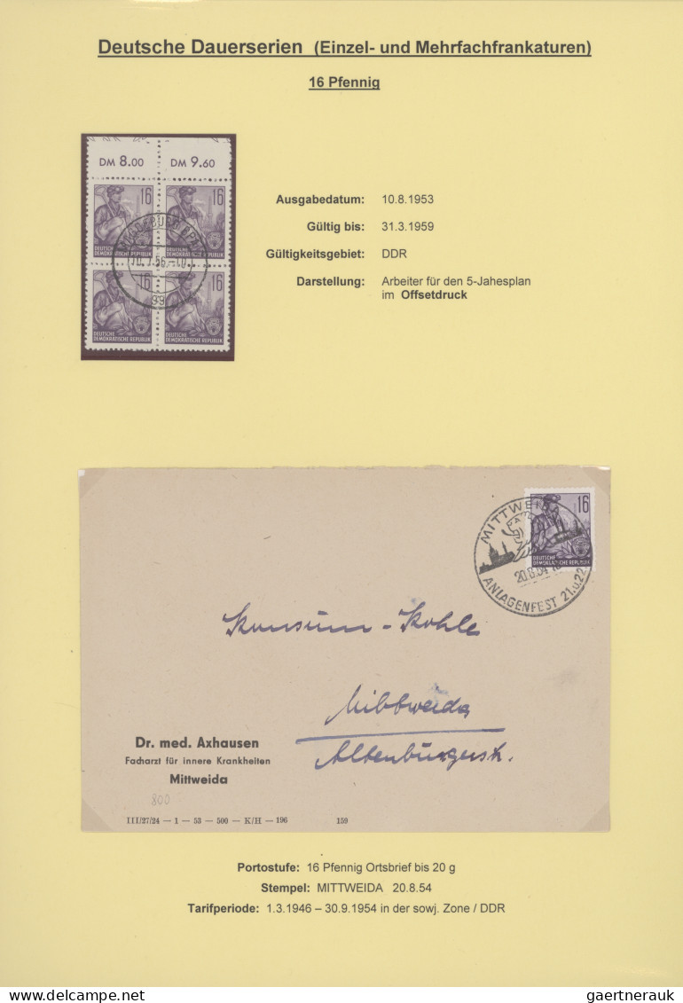 DDR: 1953/1962, Fünfjahresplan I-VIII, Spezialsammlung mit Marken und über 180 B