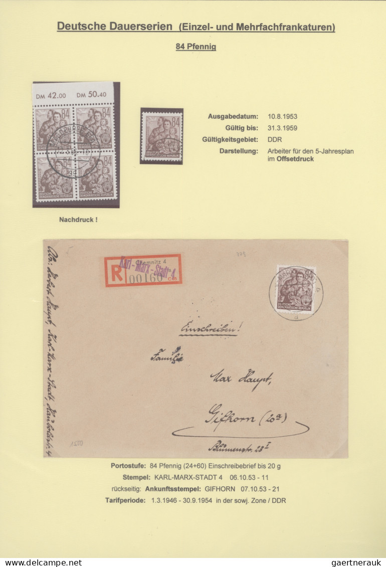 DDR: 1953/1962, Fünfjahresplan I-VIII, Spezialsammlung mit Marken und über 180 B