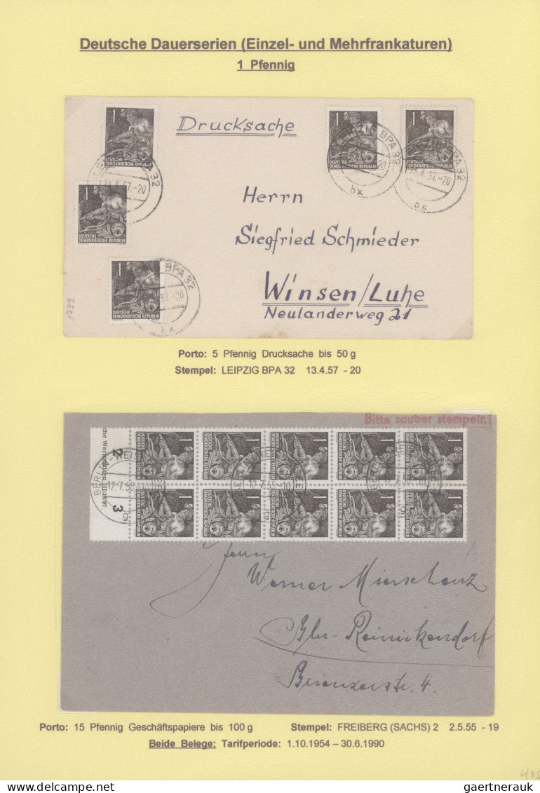 DDR: 1953/1962, Fünfjahresplan I-VIII, Spezialsammlung mit Marken und über 180 B