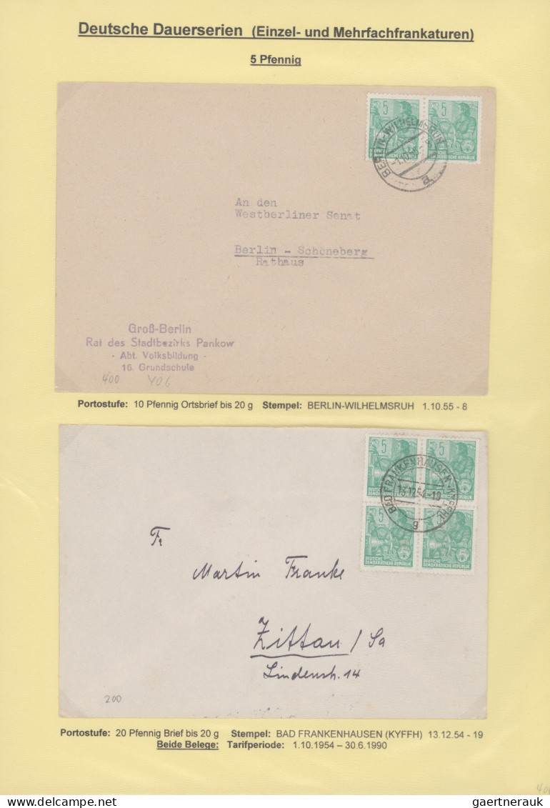 DDR: 1953/1962, Fünfjahresplan I-VIII, Spezialsammlung mit Marken und über 180 B