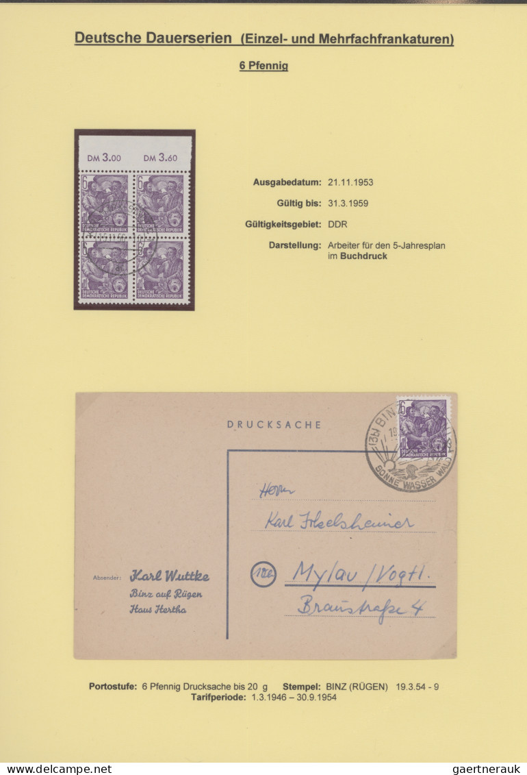 DDR: 1953/1962, Fünfjahresplan I-VIII, Spezialsammlung mit Marken und über 180 B