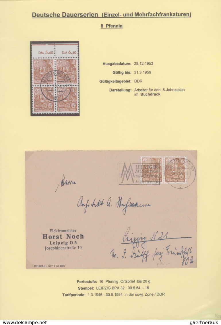 DDR: 1953/1962, Fünfjahresplan I-VIII, Spezialsammlung mit Marken und über 180 B