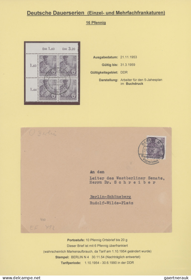 DDR: 1953/1962, Fünfjahresplan I-VIII, Spezialsammlung mit Marken und über 180 B