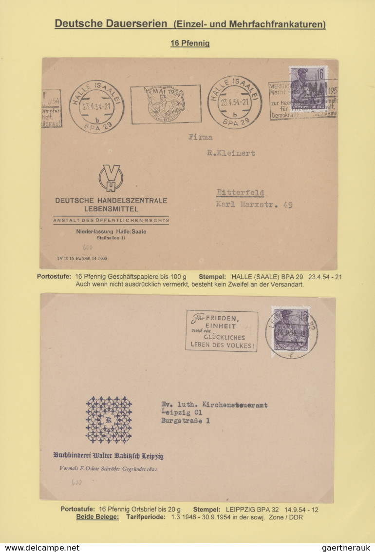 DDR: 1953/1962, Fünfjahresplan I-VIII, Spezialsammlung mit Marken und über 180 B