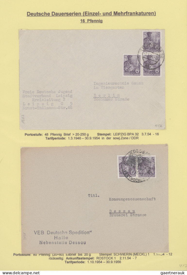 DDR: 1953/1962, Fünfjahresplan I-VIII, Spezialsammlung mit Marken und über 180 B