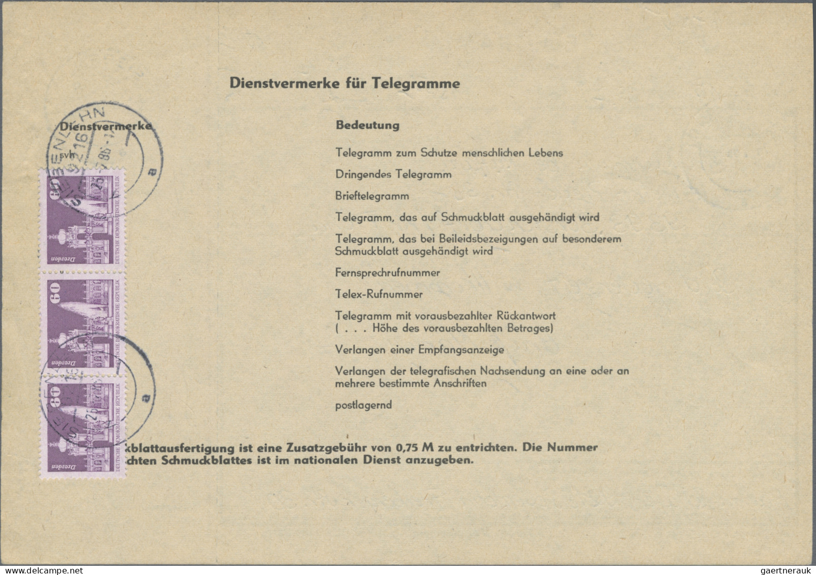 DDR: 1985/1987, Partie Von 31 Frankierten Telegrammen (Dauerserie Und Sondermark - Colecciones