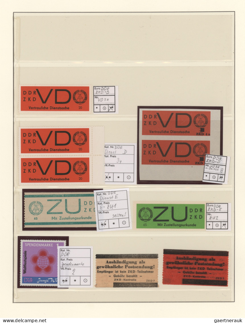 DDR - Dienstmarken: 1954/1965, Umfangreiche Sammlung Dienst Und ZKD Im Ringbinde - Sonstige & Ohne Zuordnung