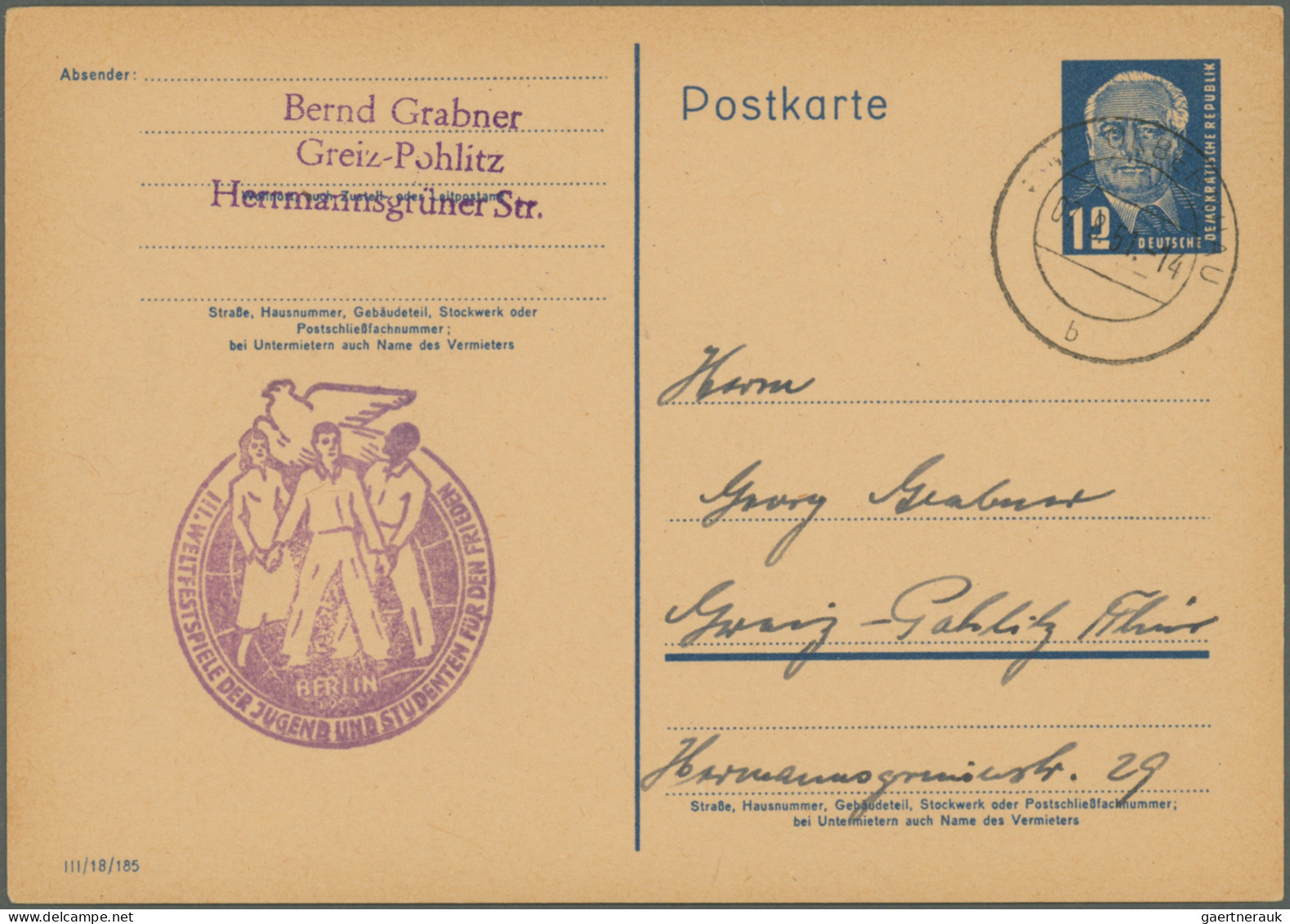 DDR - Ganzsachen: 1949/1991, Vielseitiger Bestand Von über 630 Ganzsachen Mit Ka - Autres & Non Classés