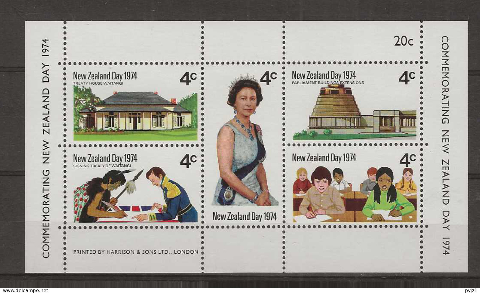 1974 MNH New Zealand Block 2 Postfris** - Blocks & Sheetlets