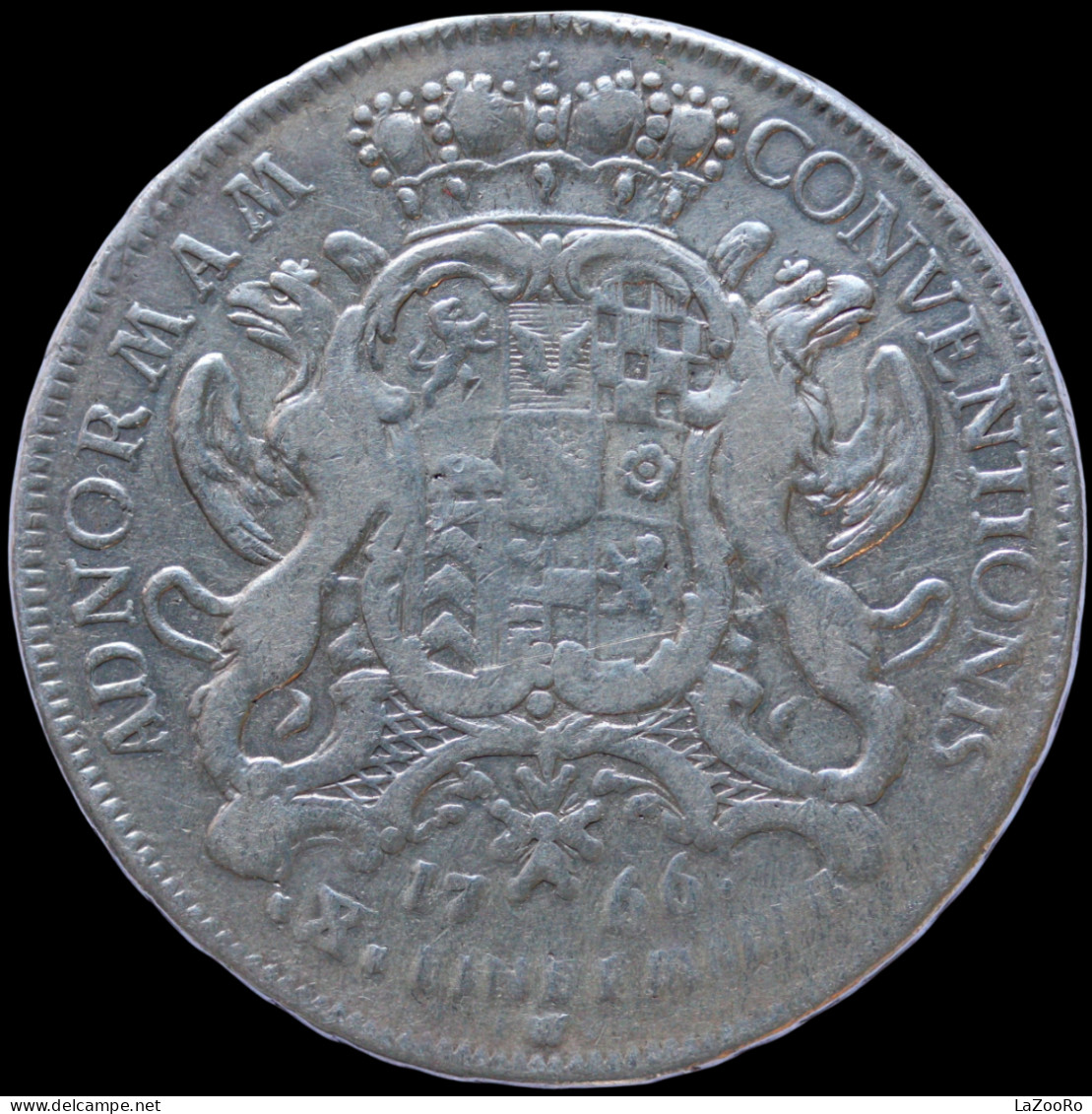 LaZooRo: Germany BADEN 1 Convention Thaler 1766 S W VF Ex Mount - Silver - Taler En Doppeltaler