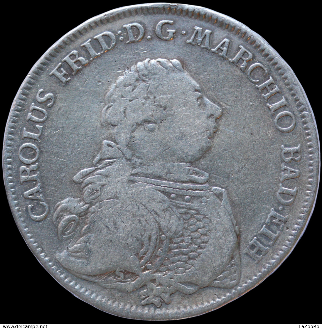 LaZooRo: Germany BADEN 1 Convention Thaler 1766 S W VF Ex Mount - Silver - Taler Et Doppeltaler