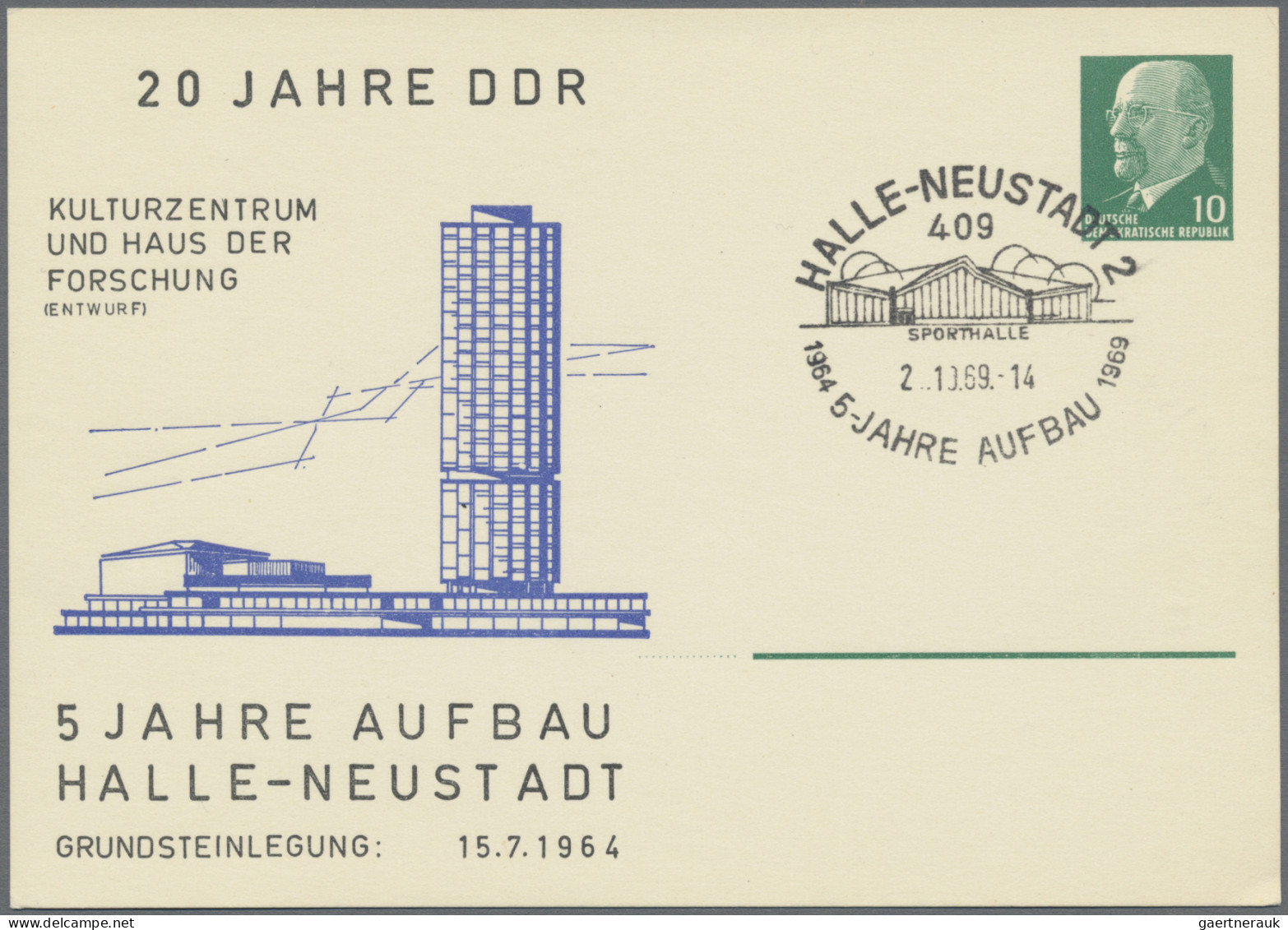 DDR - Privatganzsachen: 1961/1973, Privatganzsachenkarte 10 Pfg. Ulbricht (PP9), - Other & Unclassified