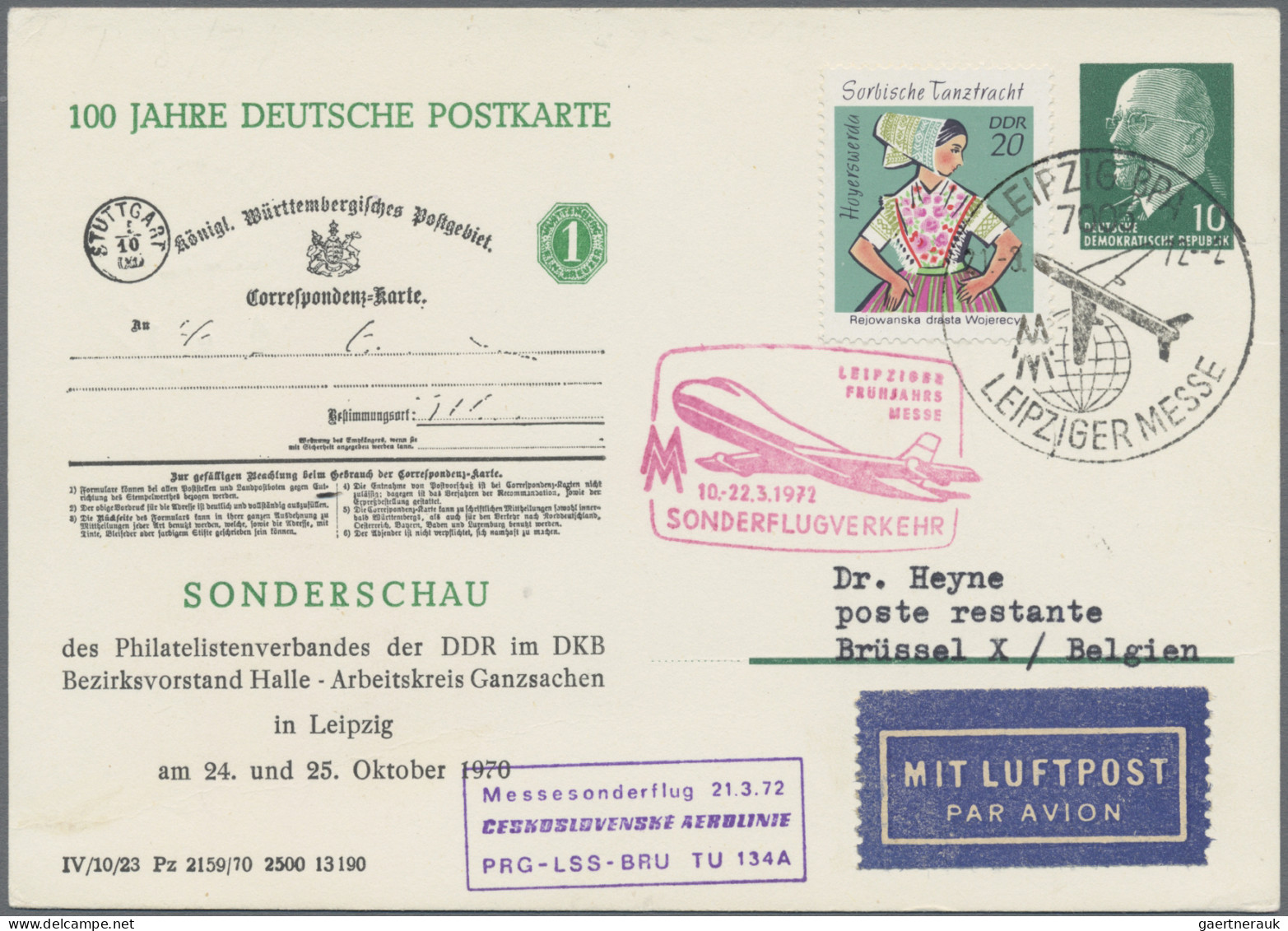 DDR - Privatganzsachen: 1961/1973, Privatganzsachenkarte 10 Pfg. Ulbricht (PP9), - Other & Unclassified