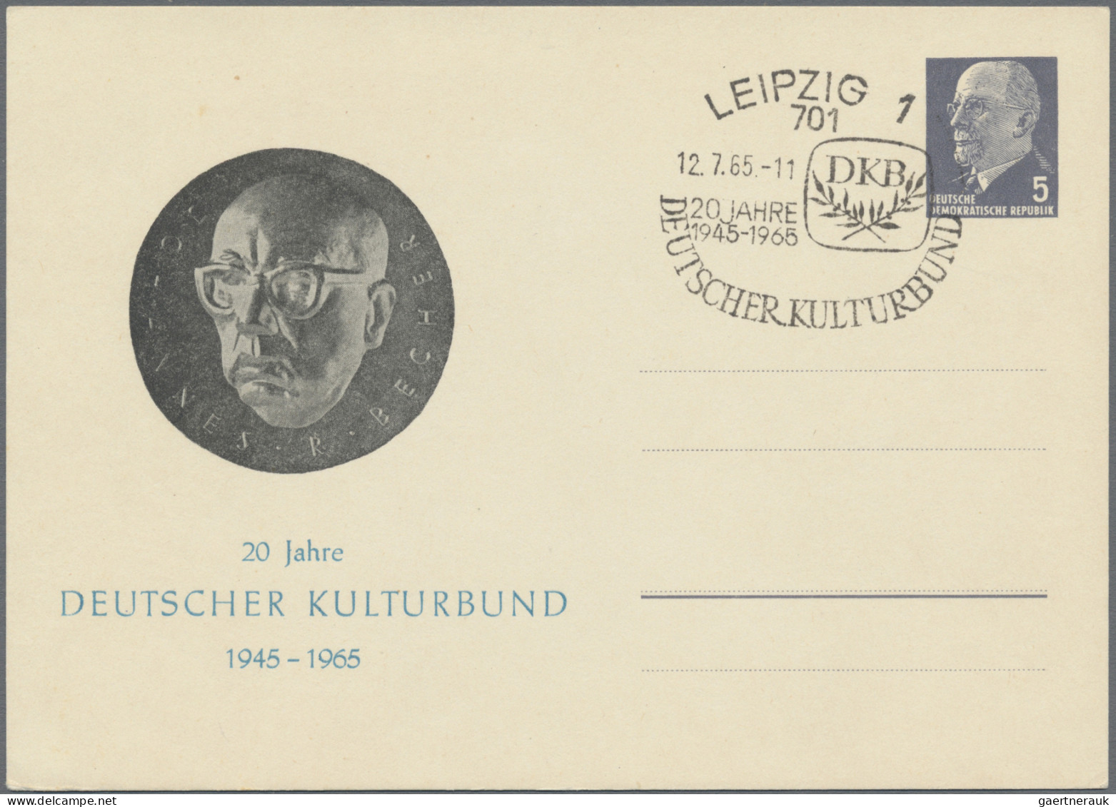 DDR - Privatganzsachen: 1965/1975, Privatganzsachenkarte 5 Pfg. Ulbricht (PP8), - Other & Unclassified