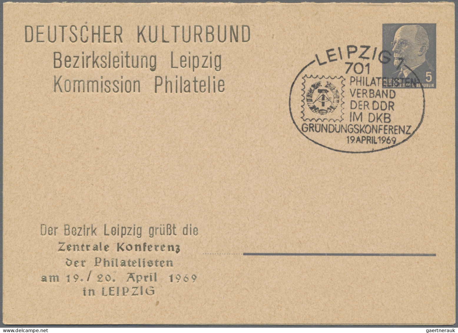 DDR - Privatganzsachen: 1965/1975, Privatganzsachenkarte 5 Pfg. Ulbricht (PP8), - Autres & Non Classés