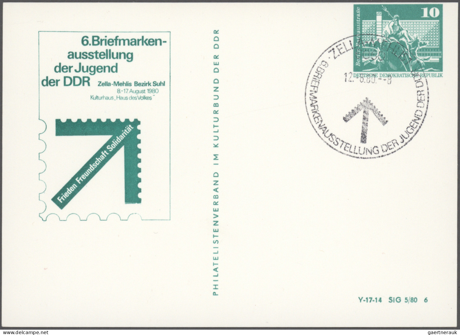 DDR - Privatganzsachen: 1975/1990, Privatganzsachenkarte 10 Pfg. Große Bauwerke - Autres & Non Classés