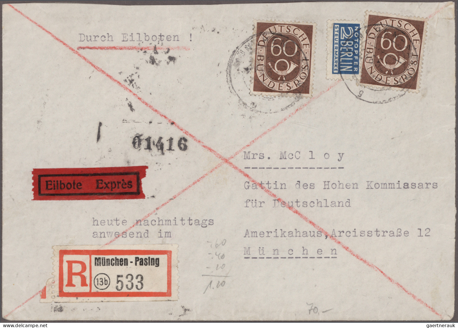 Bundesrepublik Und Berlin: 1949/2009 (ca.), Umfassender Belegebestand Mit Hauptw - Colecciones