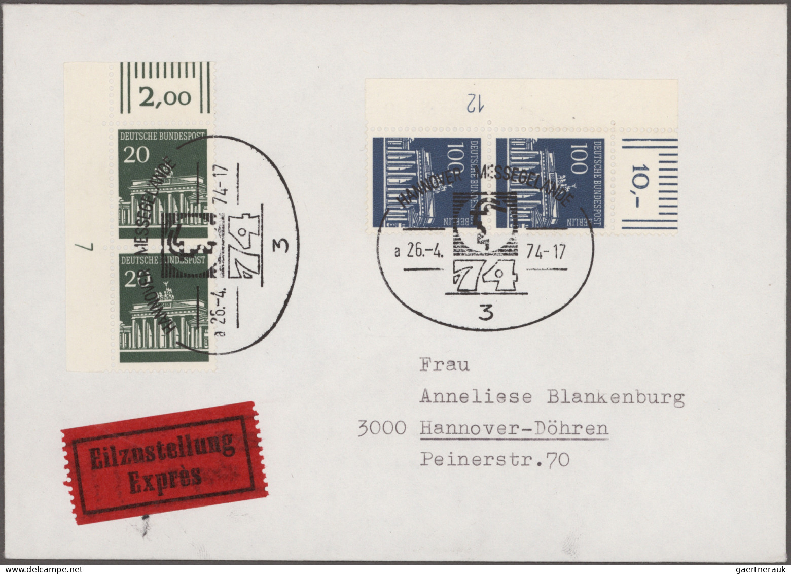 Bundesrepublik Und Berlin: 1972/1974, Marken Der Freimarkenserien Brandenburger - Colecciones