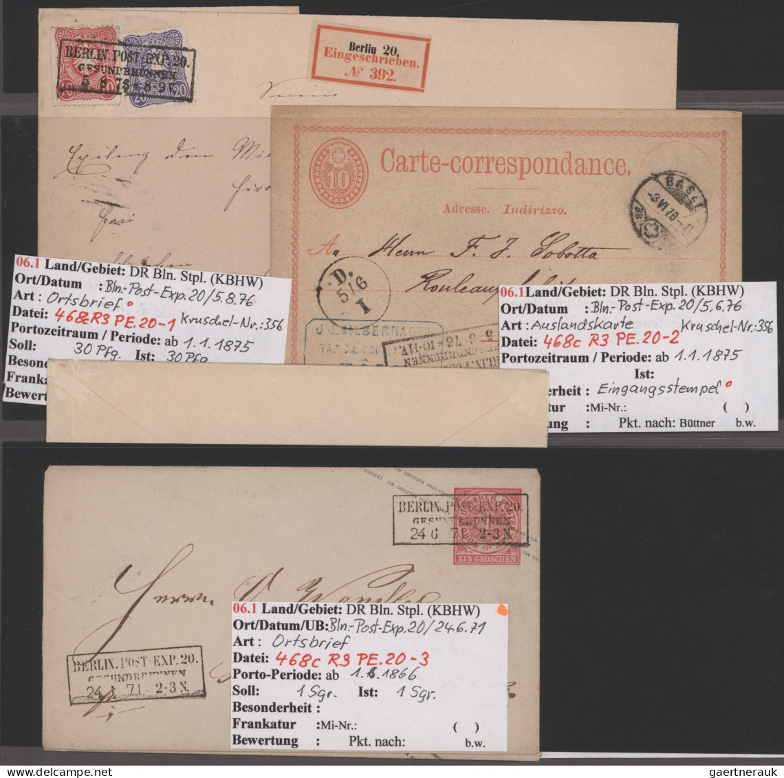 Berlin: 1832/1964, Sehr Umfangreiche Spezialisierte Stempelsammlung Mit Ca. 1250 - Covers & Documents