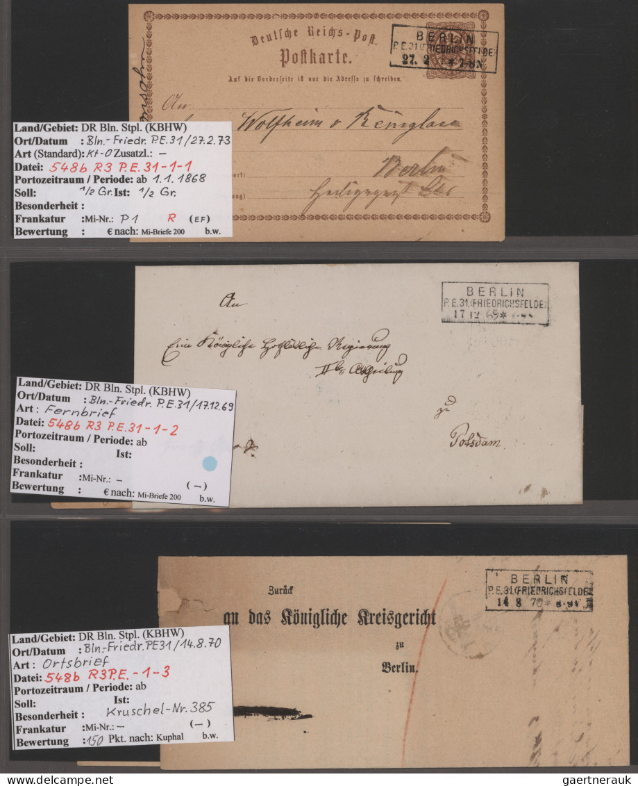 Berlin: 1832/1964, Sehr Umfangreiche Spezialisierte Stempelsammlung Mit Ca. 1250 - Lettres & Documents