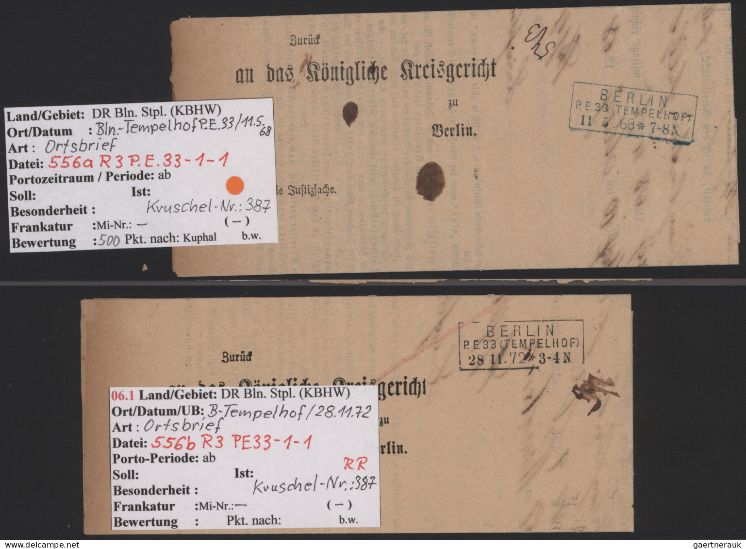 Berlin: 1832/1964, Sehr Umfangreiche Spezialisierte Stempelsammlung Mit Ca. 1250 - Cartas & Documentos