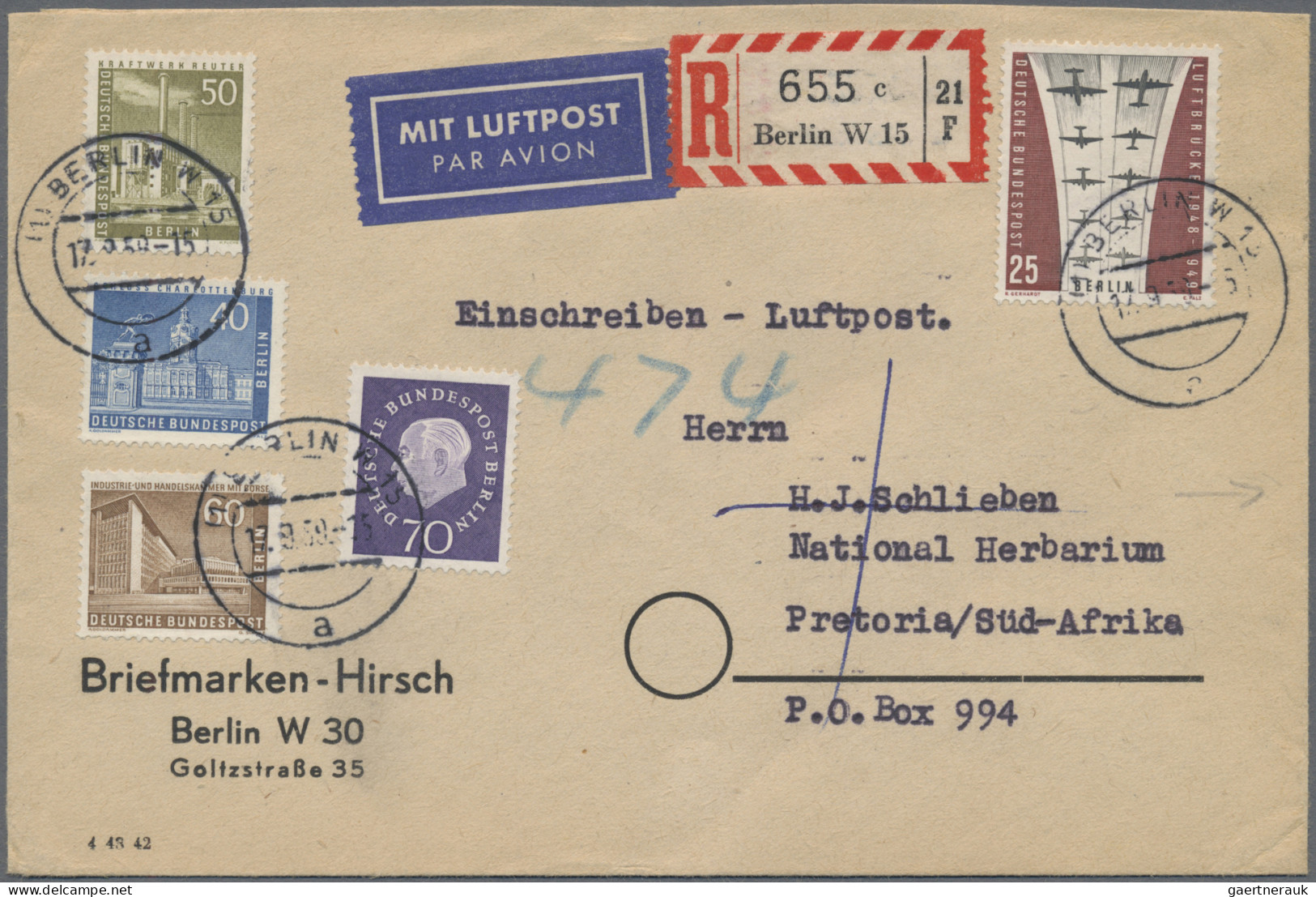 Berlin: 1870-1990: Bestand von mehr als 400 Briefen, Postkarten, FDCs, Ansichtsk