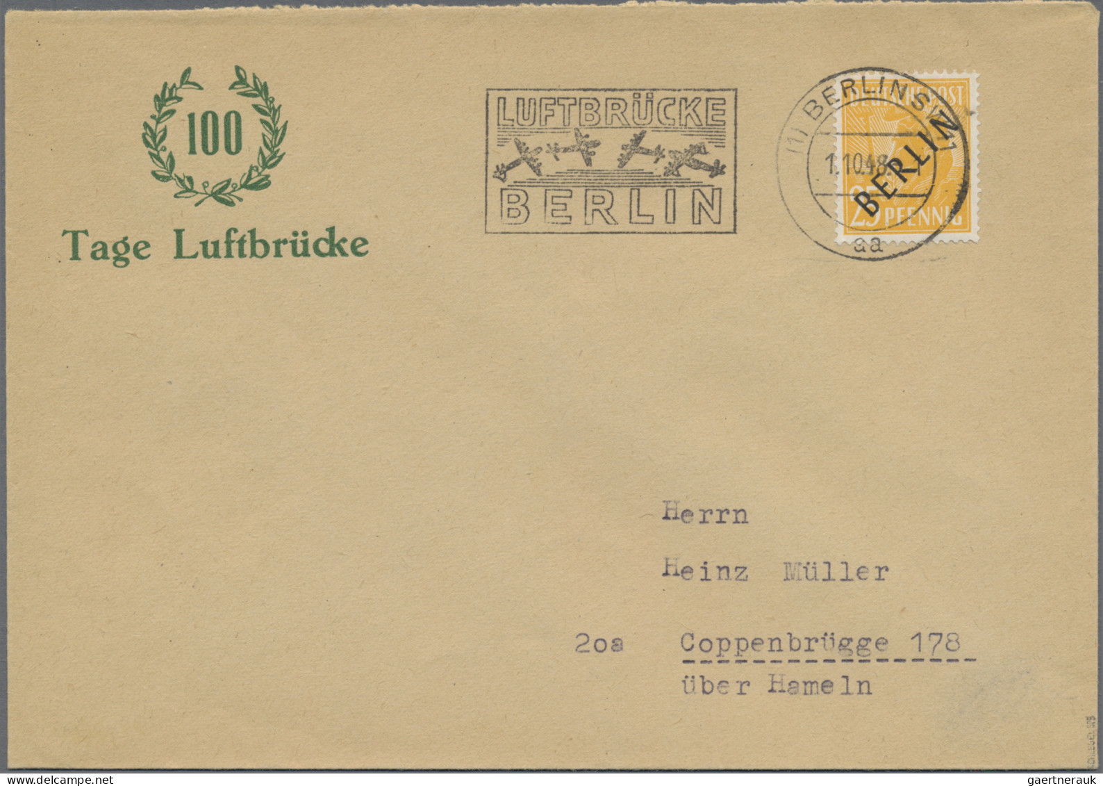 Berlin: 1948/1949, Aufdrucke, Partie Von Sieben Briefen Und Karten, Dabei 16 EF - Lettres & Documents