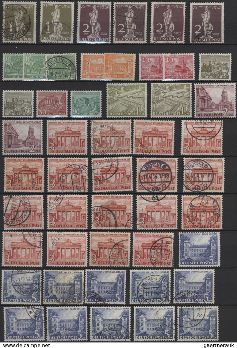 Berlin: 1948/1952, Meist Gestempelte Partie Von Ca. 310 Marken Mit Nur Mittleren - Used Stamps