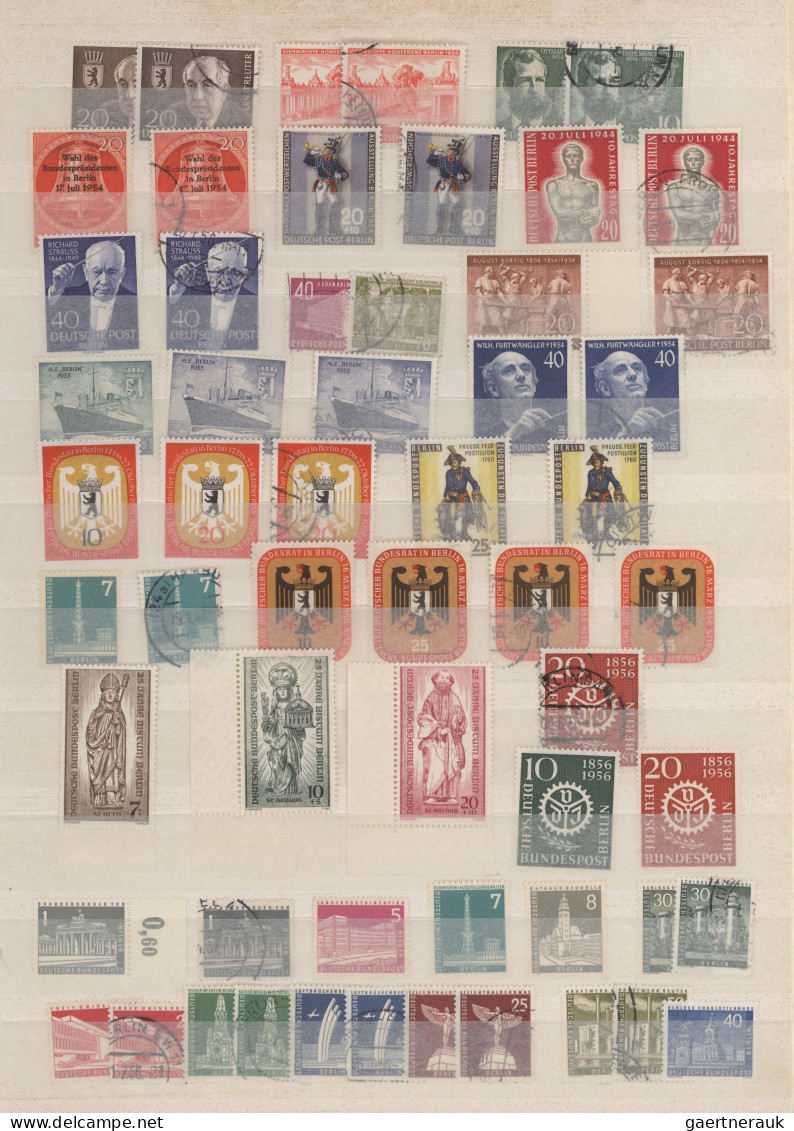 Berlin: 1948/1957, Gestempelte Und Postfrische/ungebrauchte Partie Auf Steckseit - Used Stamps