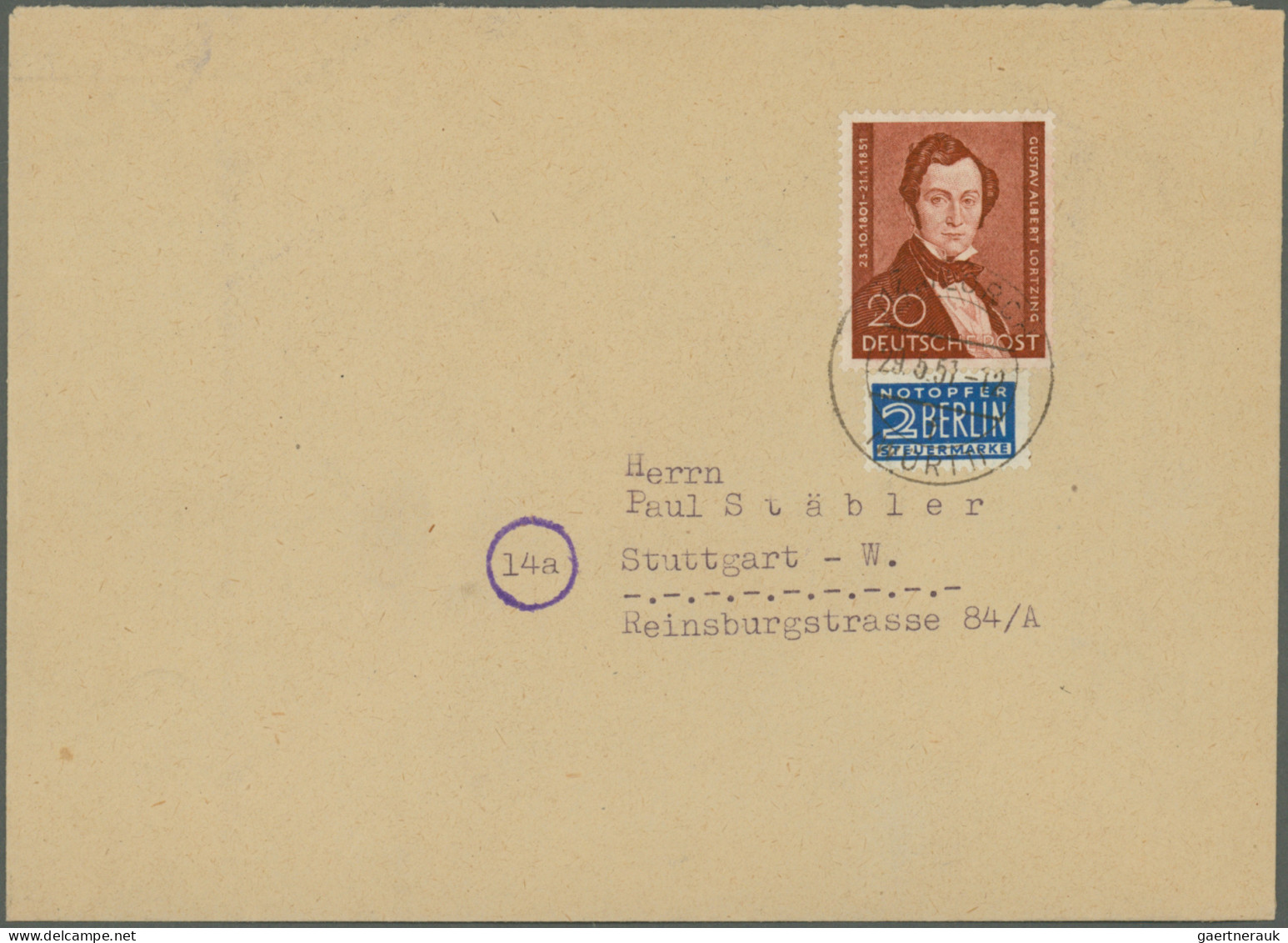 Berlin: 1948/1959, Nette Partie Von Ca. 73 Briefen Und Karten Mit Nur Mittleren - Briefe U. Dokumente