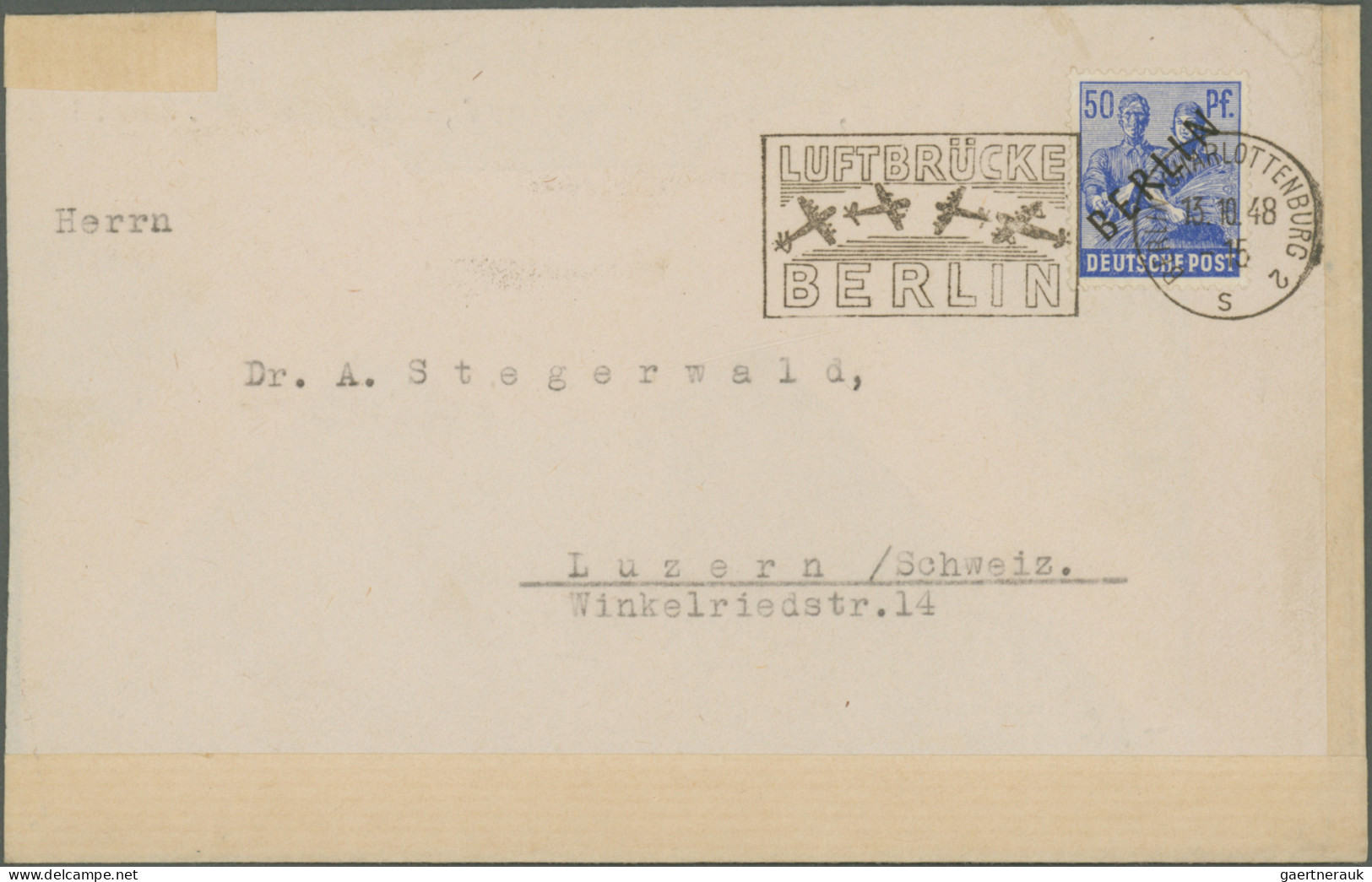 Berlin: 1948/1959, nette Partie von ca. 73 Briefen und Karten mit nur mittleren