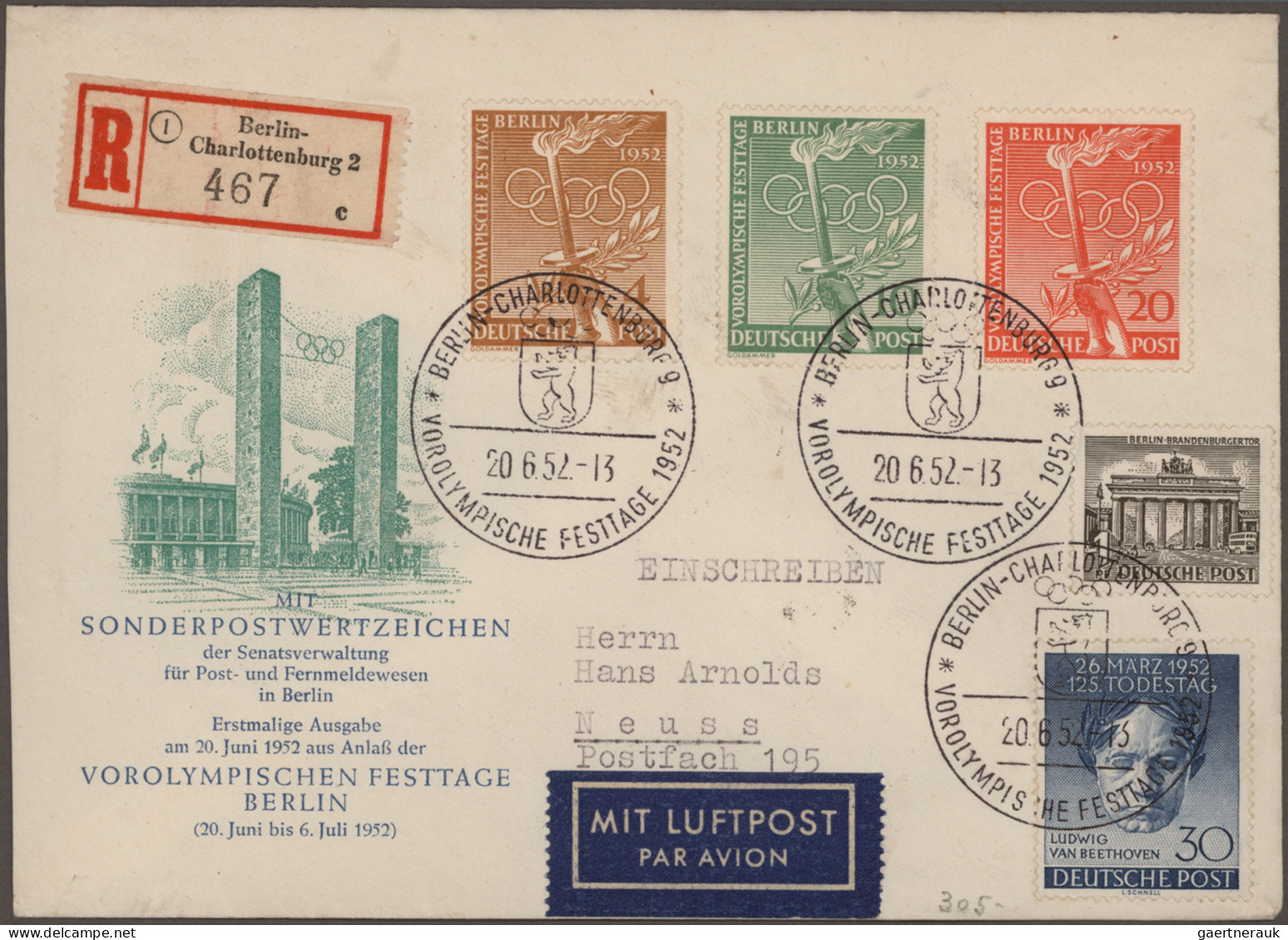 Berlin: 1948/1961, nette Partie von ca. 155 Briefen, Karten und Ganzsachen mit e