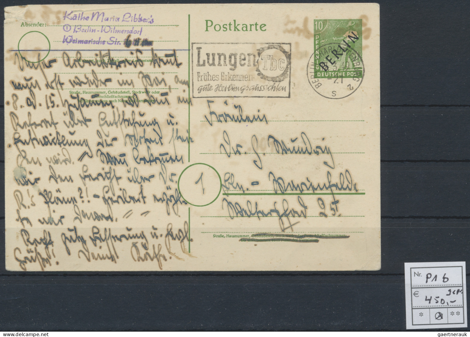 Berlin: 1948/1964, Saubere Steckkartenpartie Mit Guten Gestempelten Anfangswerte - Briefe U. Dokumente