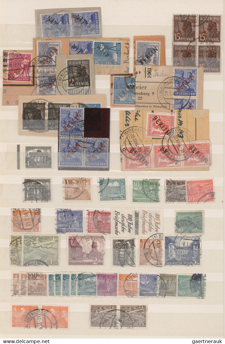 Berlin: 1948/1989, Reichhaltiger Sauber Gestempelter Sammlungsposten Im Steckbuc - Used Stamps