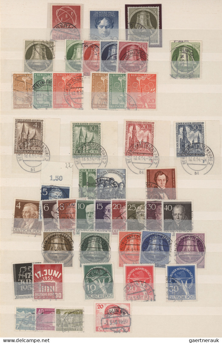 Berlin: 1948/1989, Reichhaltiger Sauber Gestempelter Sammlungsposten Im Steckbuc - Used Stamps