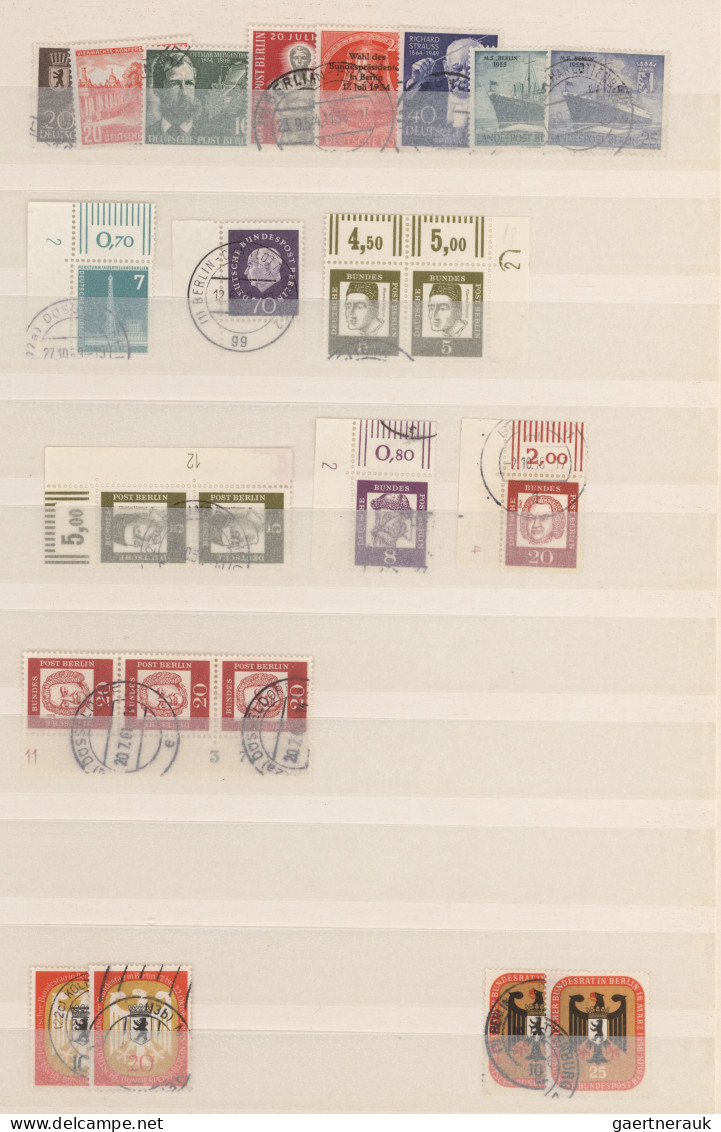 Berlin: 1948/1989, Reichhaltiger Sauber Gestempelter Sammlungsposten Im Steckbuc - Used Stamps