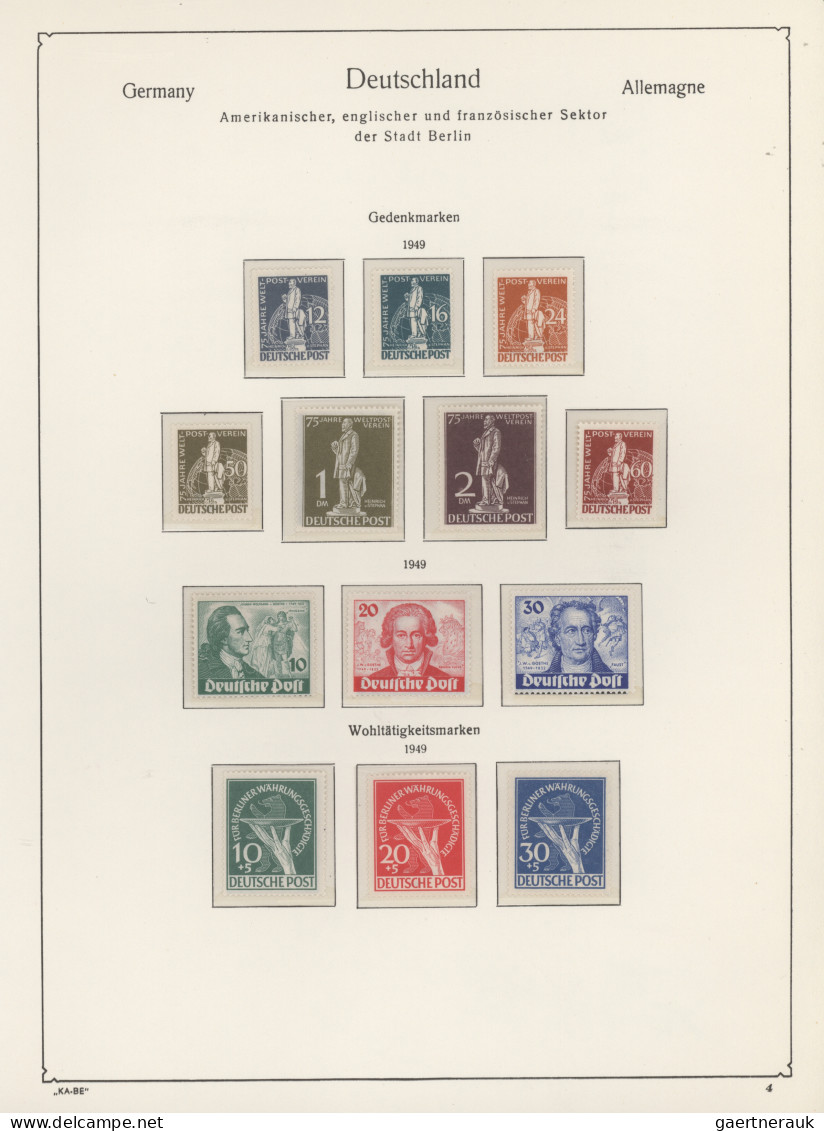 Berlin: 1948/1990, In Den Hauptnummern Komplette Postfrische Sammlung Im Vordruc - Ungebraucht