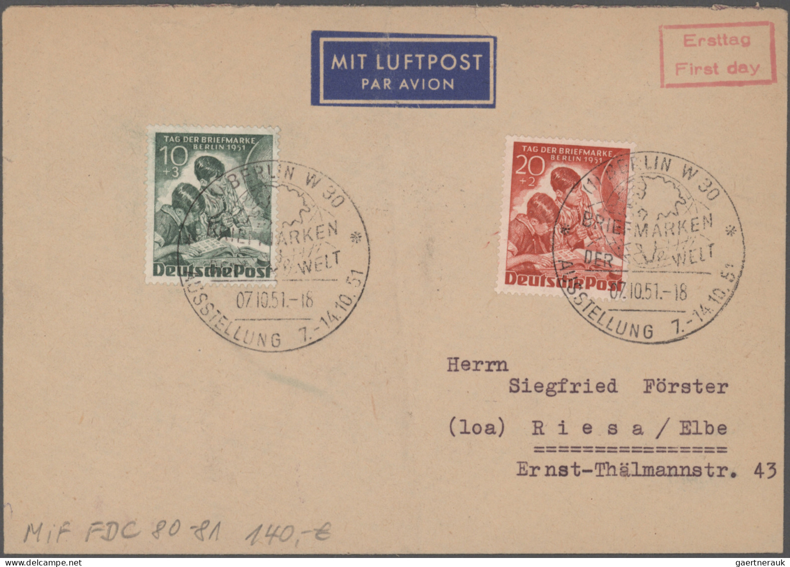 Berlin: 1948/1990, umfangreiche Belege-Sammlung sowie gestempelter Marken in sec