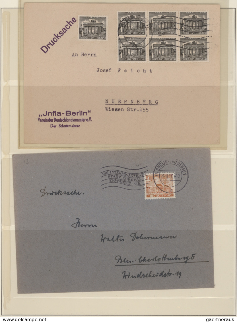 Berlin: 1949/1955, Bauten I, Sammlung von 40 Bedarfsbelegen, dabei Auslandspost,
