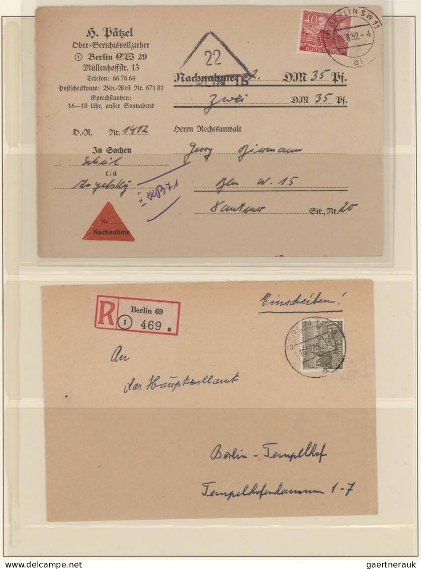 Berlin: 1949/1955, Bauten I, Sammlung von 40 Bedarfsbelegen, dabei Auslandspost,