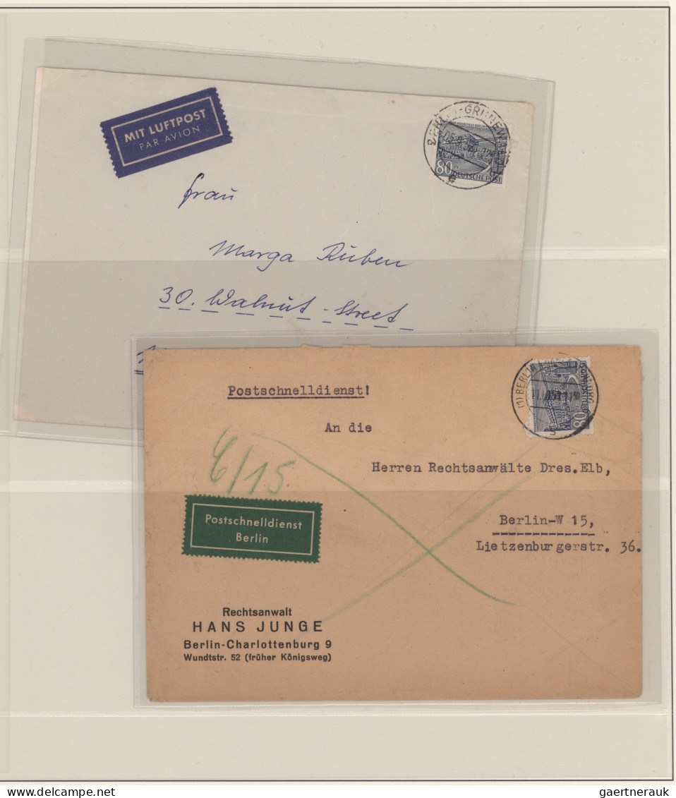 Berlin: 1949/1955, Bauten I, Sammlung von 40 Bedarfsbelegen, dabei Auslandspost,