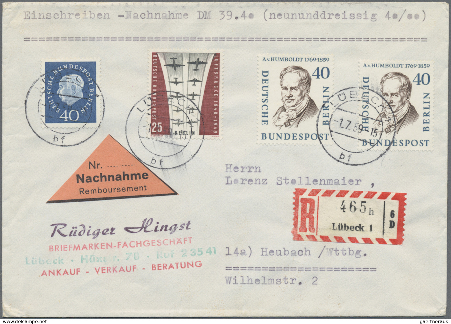 Berlin: 1949/1964, Partie von 48 Briefen und Karten mit teils besseren Frankatur