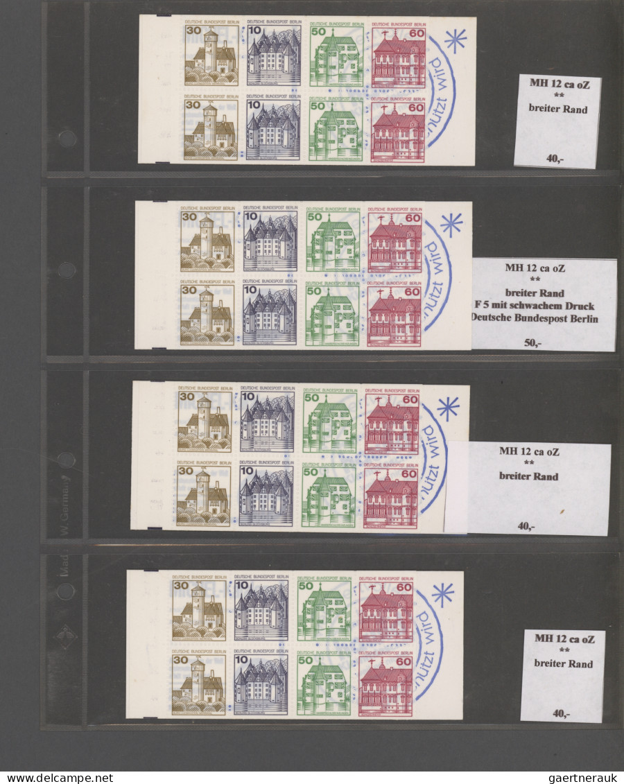 Berlin - Markenheftchen: 1977/1982: BURGEN Und SCHLÖSSER, überwiegend Postfrisch - Booklets