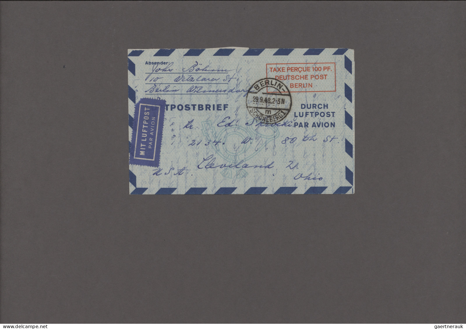 Berlin - Ganzsachen: 1948/1954, Luftpostfaltbriefe, Sammlung Von 14 Ungebrauchte - Other & Unclassified