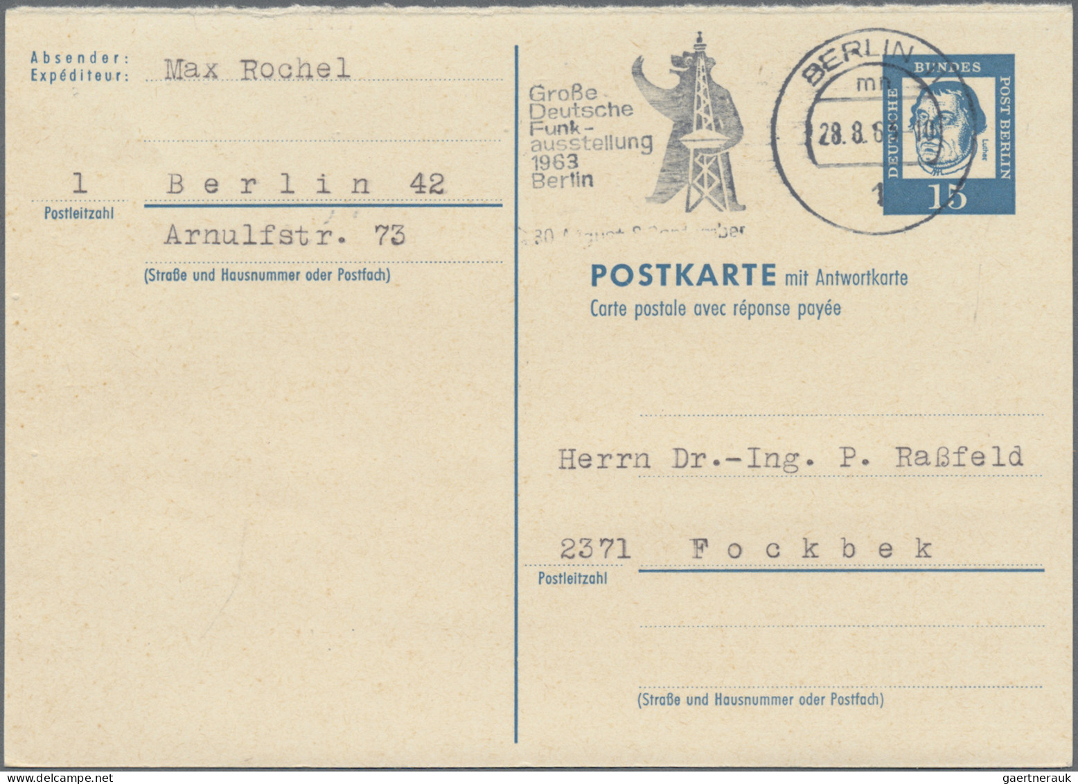 Berlin - Ganzsachen: 1949/1963, Partie Von Ca. 88 Gebrauchten Und Ungebrauchten - Other & Unclassified