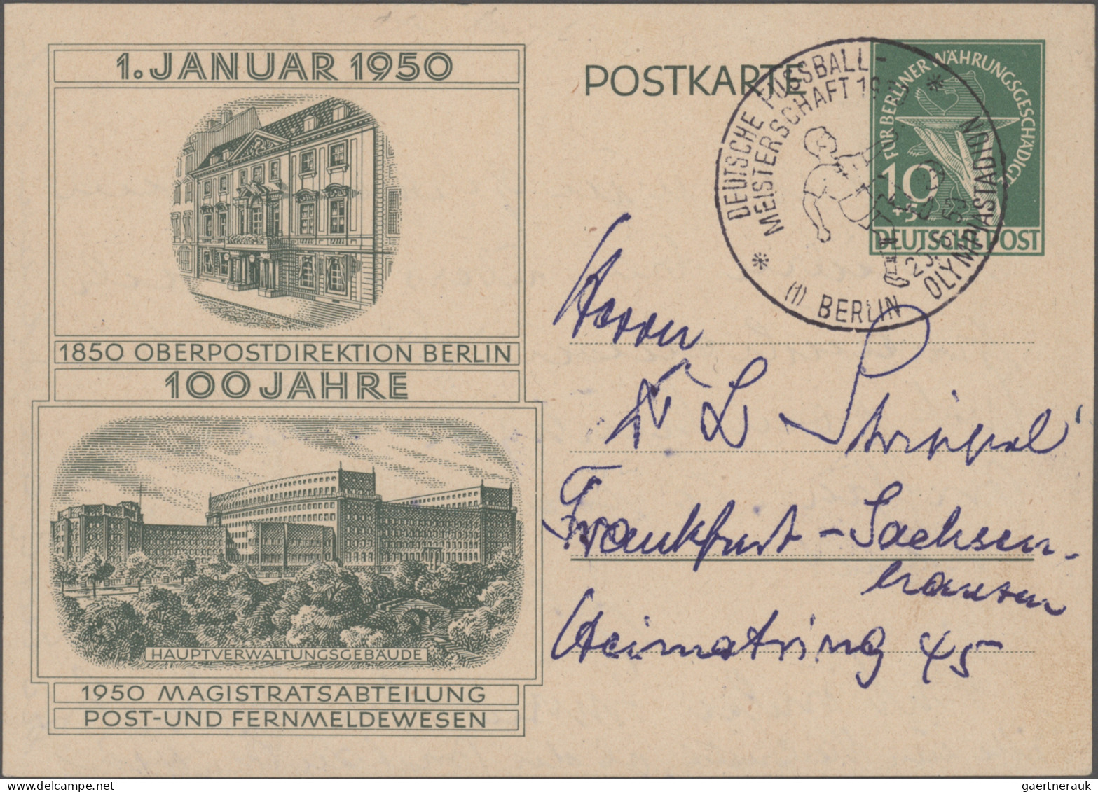 Berlin - Ganzsachen: 1950/1953, Sonder-Ganzsachenkarten, Partie Von Sechs Versch - Sonstige & Ohne Zuordnung