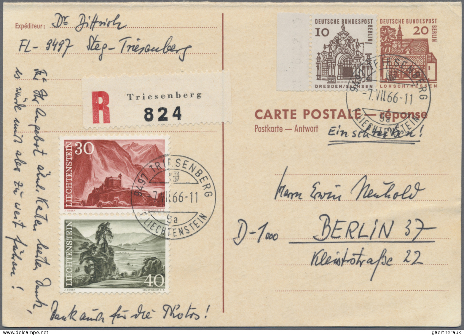 Berlin - Ganzsachen: 1956/1971 Fünf Komplette Doppelkarten Und Fünf Frage- Bzw. - Autres & Non Classés