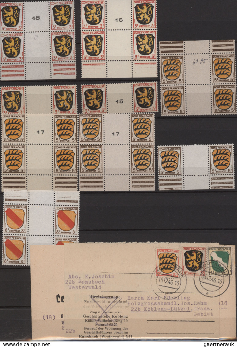 Französische Zone: 1945/1949, Umfangreiche Sammlung Ab Allgemeine Ausgaben Und D - Otros & Sin Clasificación