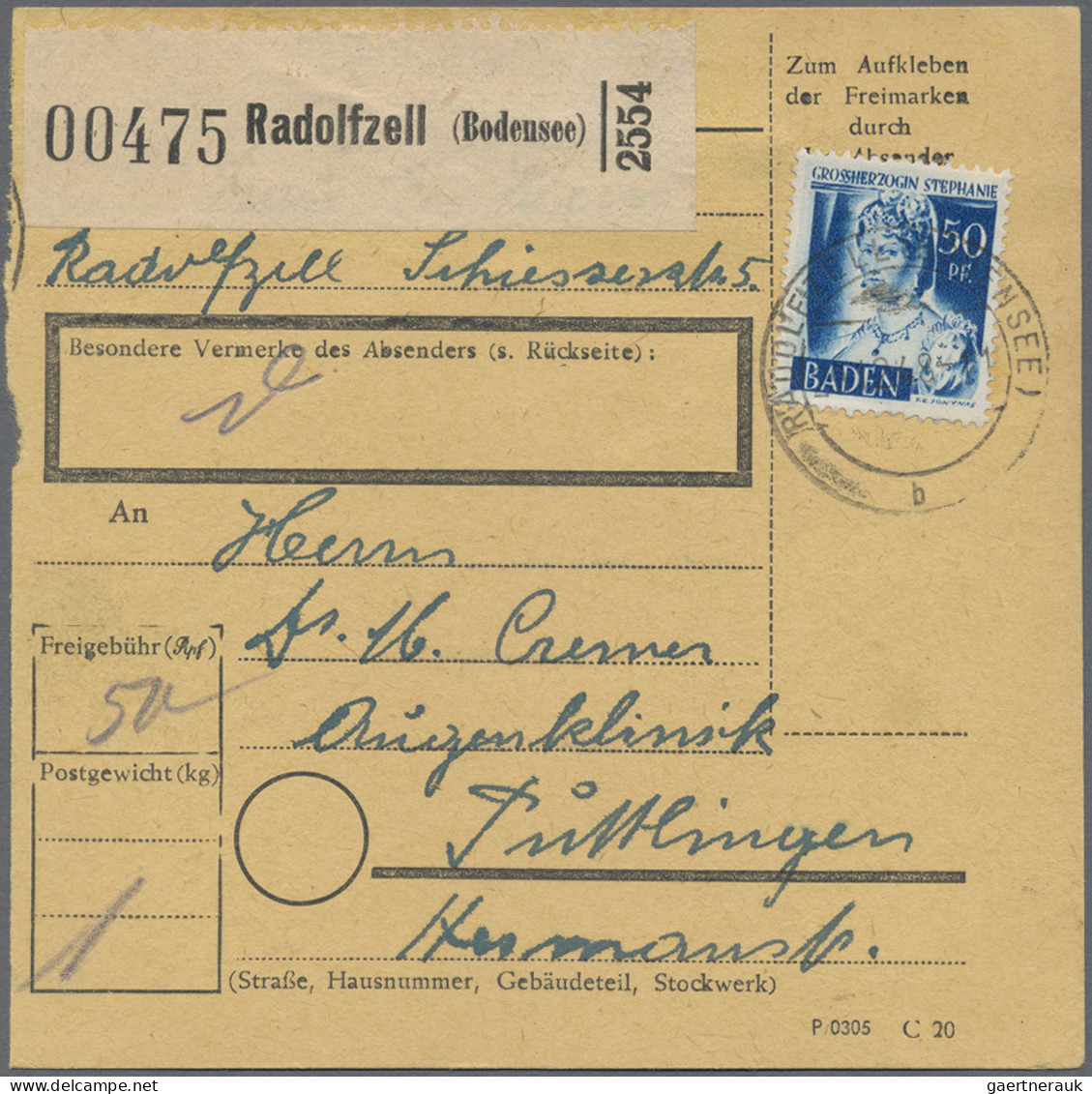 Französische Zone - Baden: 1946/1949 (ca.), Interessenate Belegesammlung Mit Rei - Sonstige & Ohne Zuordnung